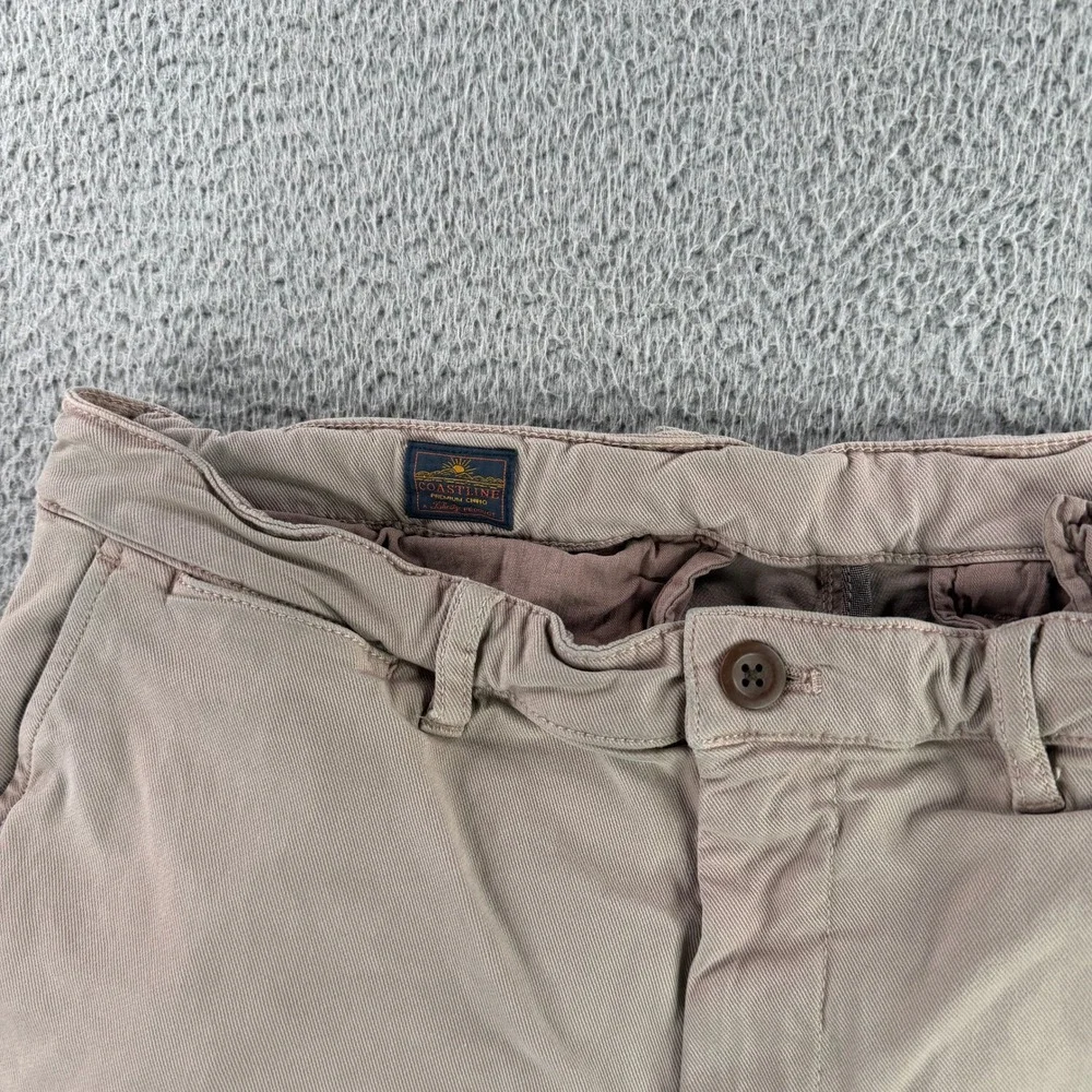 Faherty Coastline Chino Shorts Mens 36 Mauve Tailored Fit Stretch Organic Cotton
